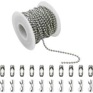 3 Pack of 32 Feet 2.0mm Stainless Steel Ball Beaded Chain Necklace Chains NEW